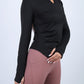 Black Blush Elegance Long-Sleeve Active Top