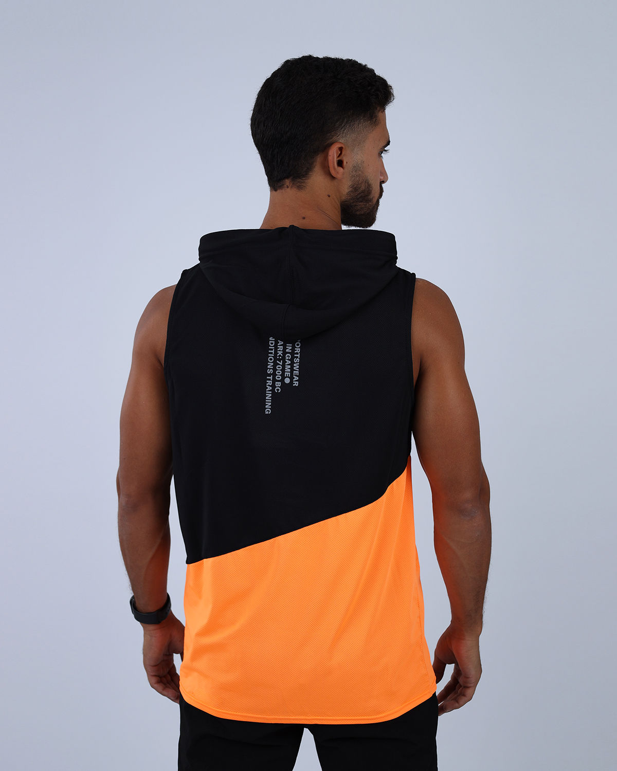 Orange Sleeveless Breathable Hoodie