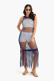 Carina Fishnet Dress with Fringes