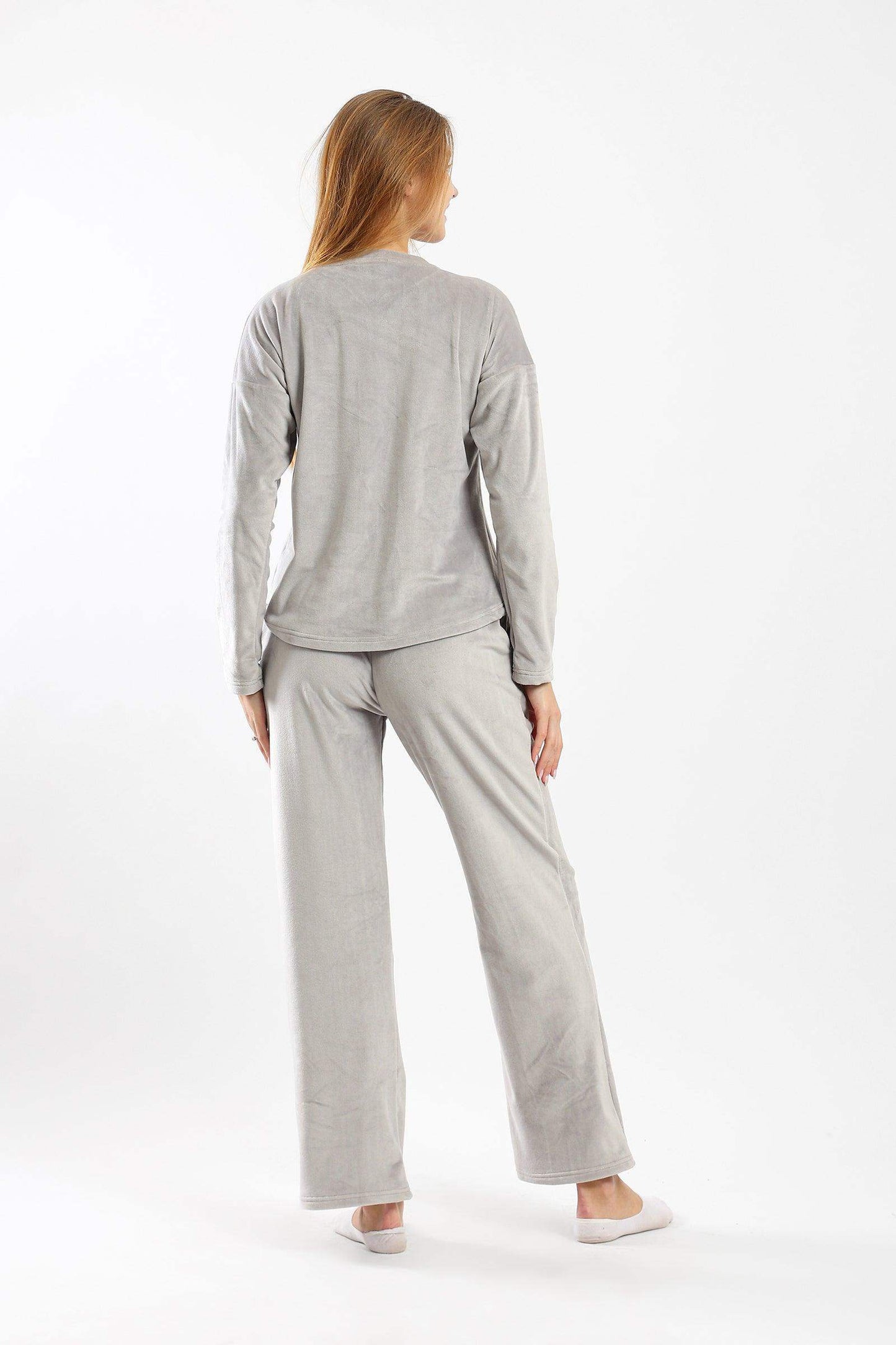 Carina Fleece Solid Pyjama Set