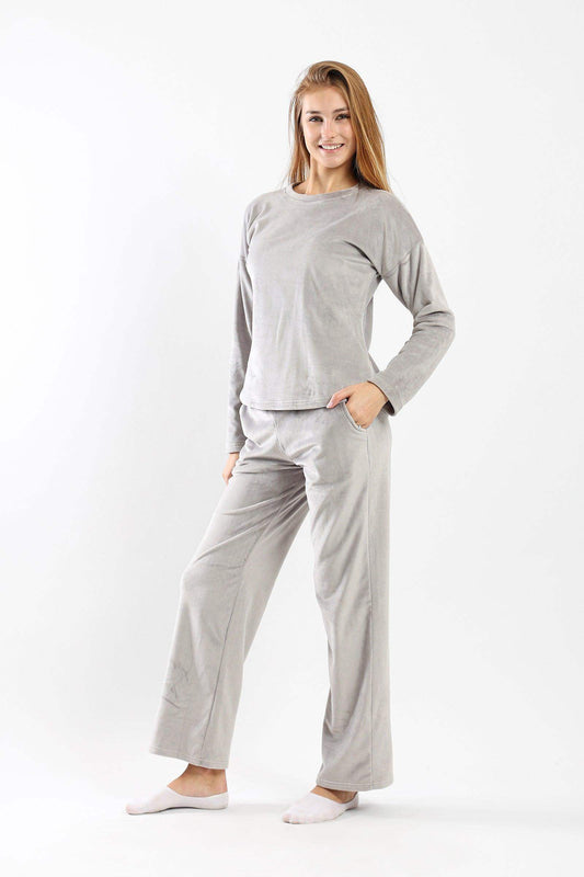 Carina Fleece Solid Pyjama Set