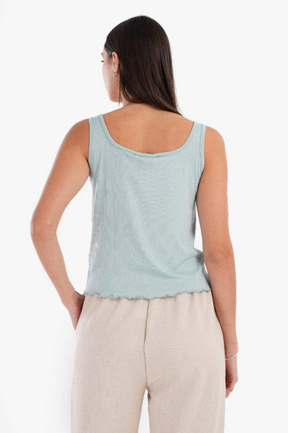 بلوزة بيجامة ذات حافة مكشكشة