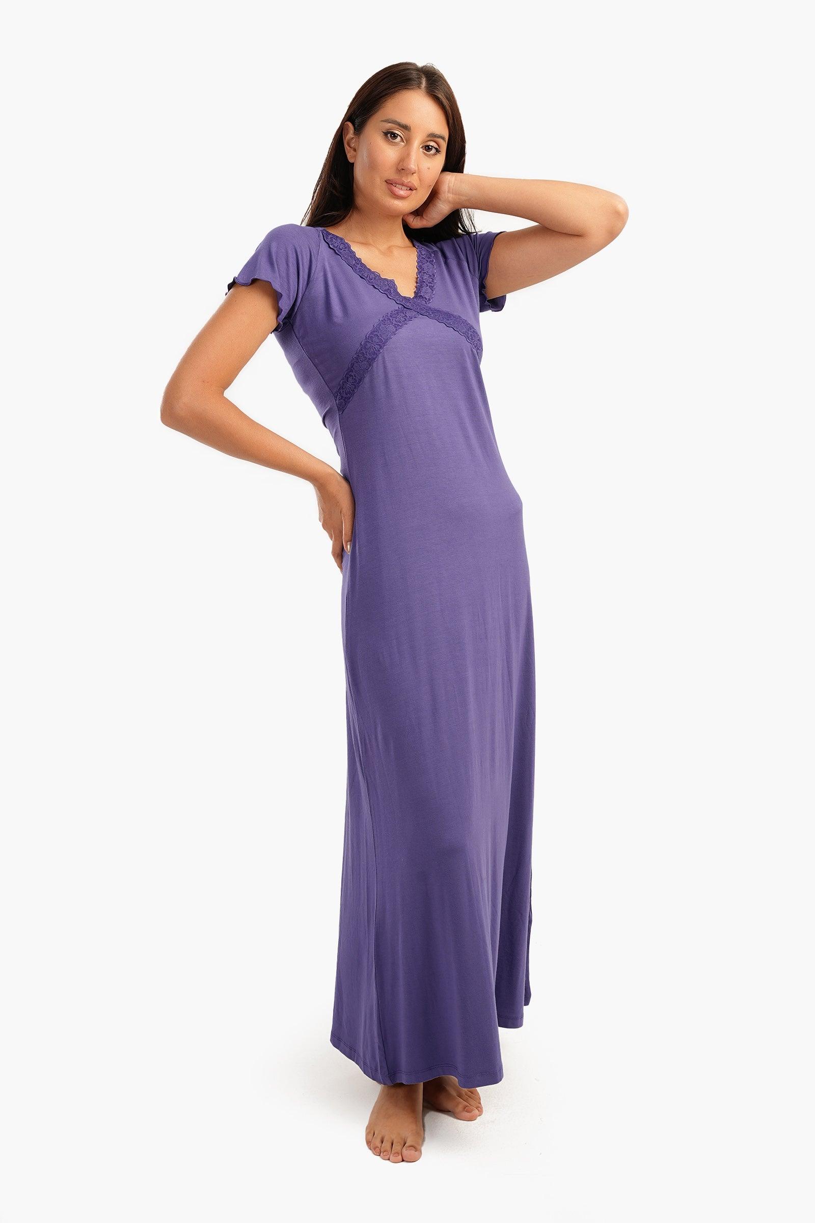 Frilled Short Sleeves Nightgown - Carina - ??√É¬¢√¢‚Äö¬¨√¢‚Äû¬¢????????√É∆í√Ç¬±??√É¬Ø√Ç¬ø√Ç¬Ω√É∆í√Ç¬ø??√É‚Ä†√¢‚Ç¨‚Ñ¢?√É∆í√Ç¬ø????