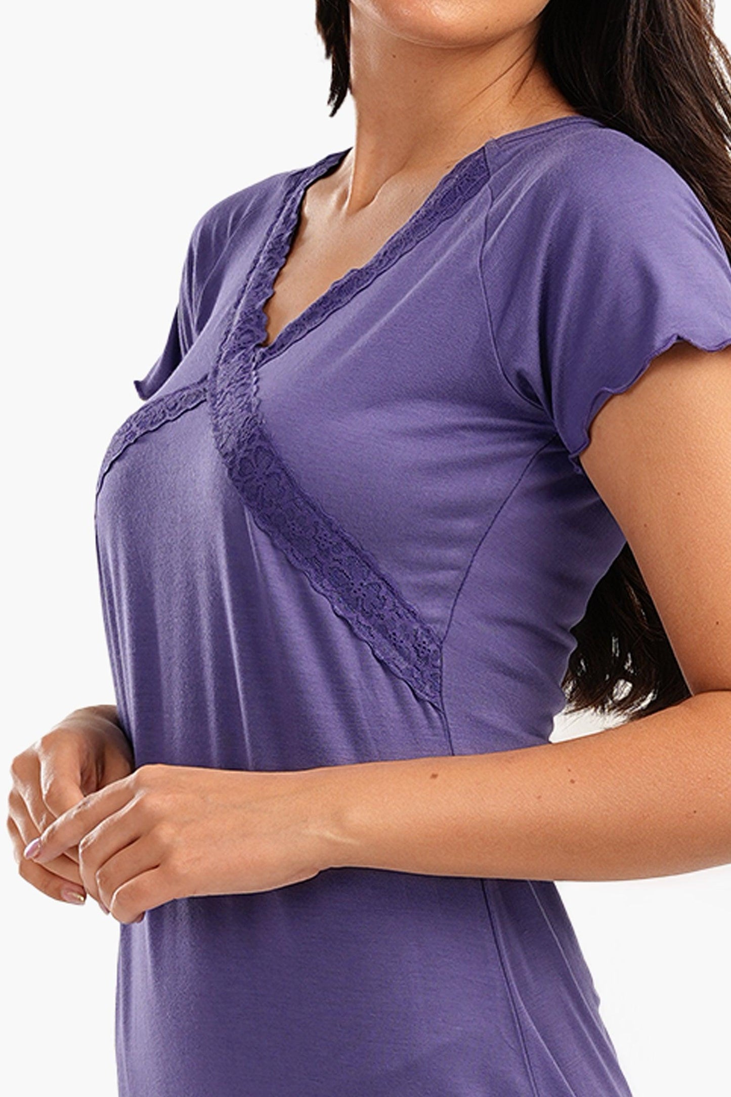 Frilled Short Sleeves Nightgown - Carina - ??√É¬¢√¢‚Äö¬¨√¢‚Äû¬¢????????√É∆í√Ç¬±??√É¬Ø√Ç¬ø√Ç¬Ω√É∆í√Ç¬ø??√É‚Ä†√¢‚Ç¨‚Ñ¢?√É∆í√Ç¬ø????