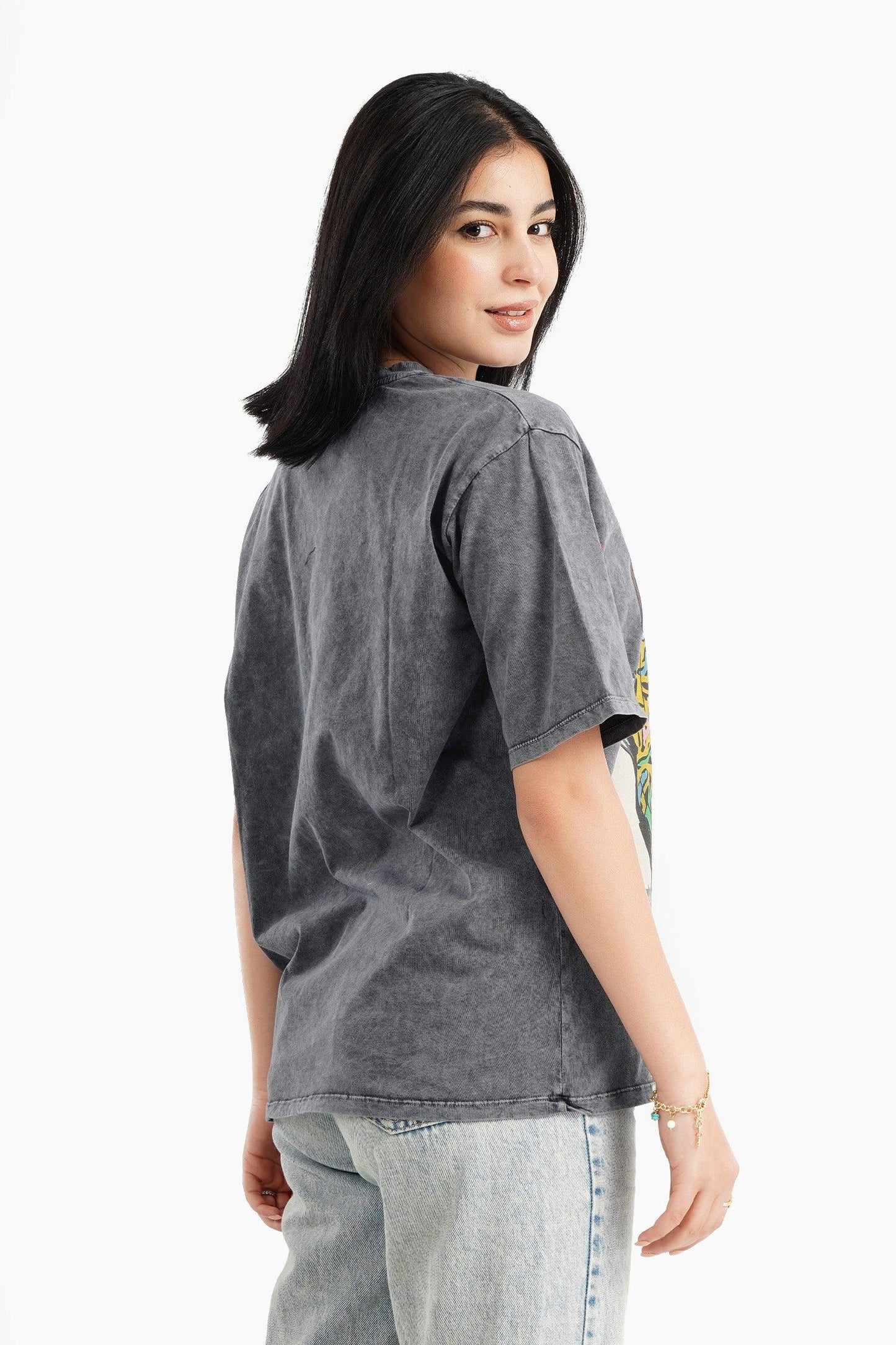 Dark Gray Front Graphic Lounge T-Shirt