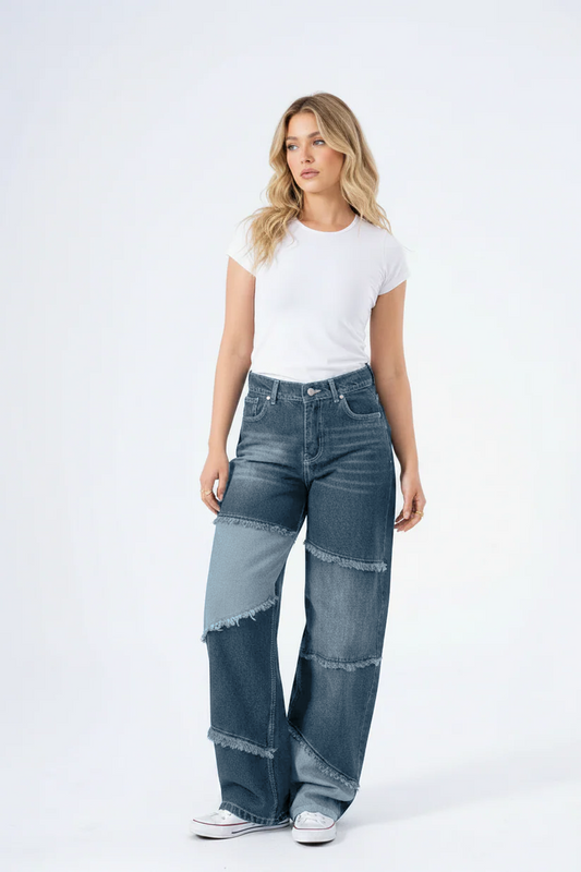 Faded Blue Remix Baggy Denim