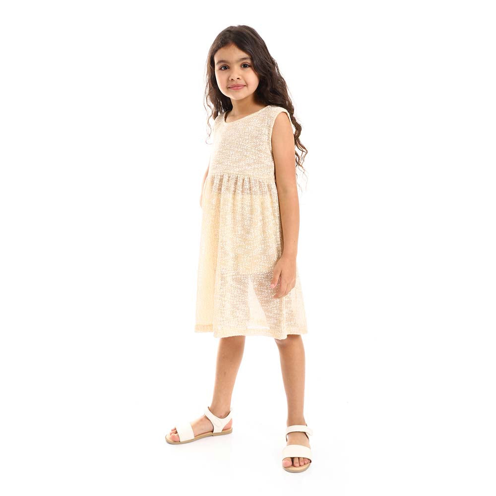 Girls Round Neck Slip-on Dress