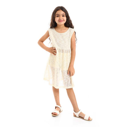 Girls Round Neck Slip-on Dress