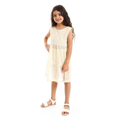 Girls Round Neck Slip-on Dress