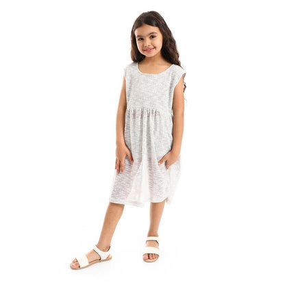 Teen Girls Round Neck Slip-on Dress