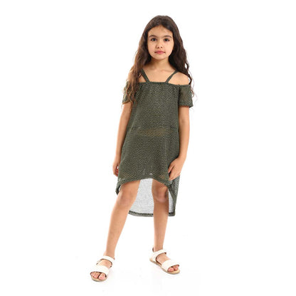 Girls Off Shoulder High-Low Dress