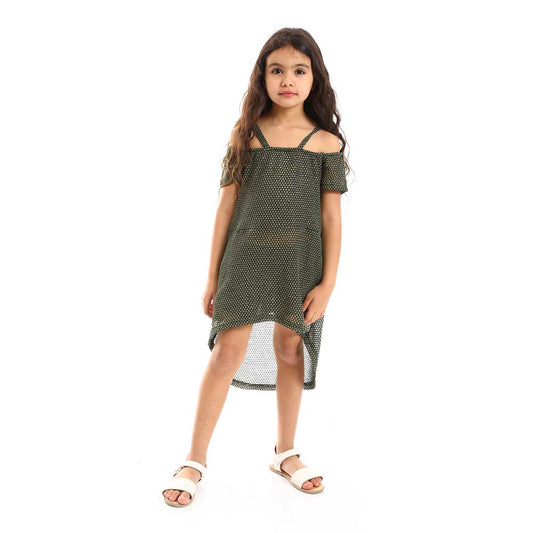 Teen Girls Off Shoulder High-Low Dress