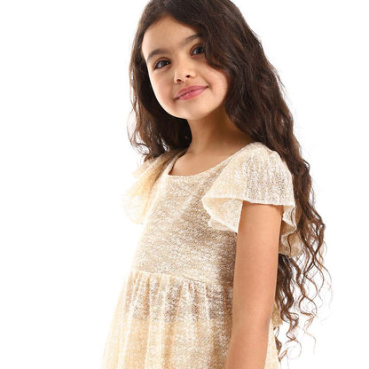 Girls Back Stitched Bow Dress