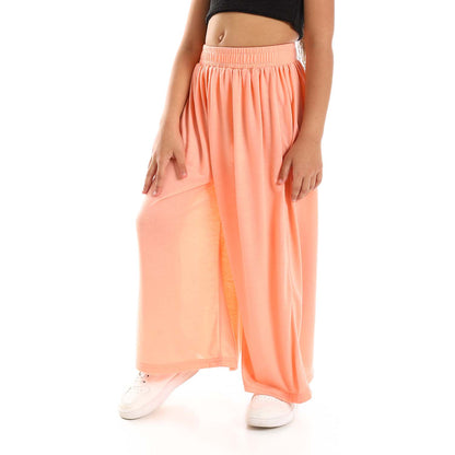 Girls Solid Wide Leg Pants
