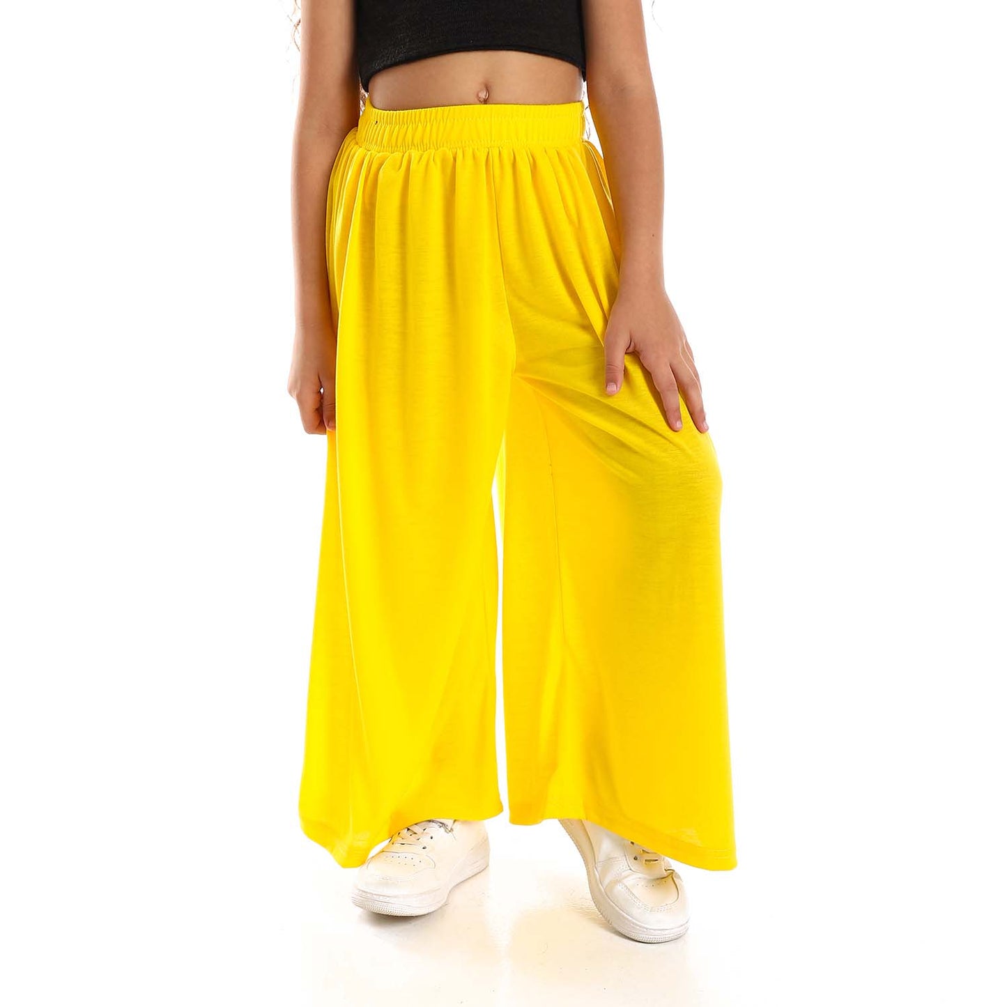 Girls Solid Wide Leg Pants