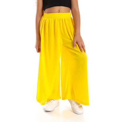 Girls Solid Wide Leg Pants