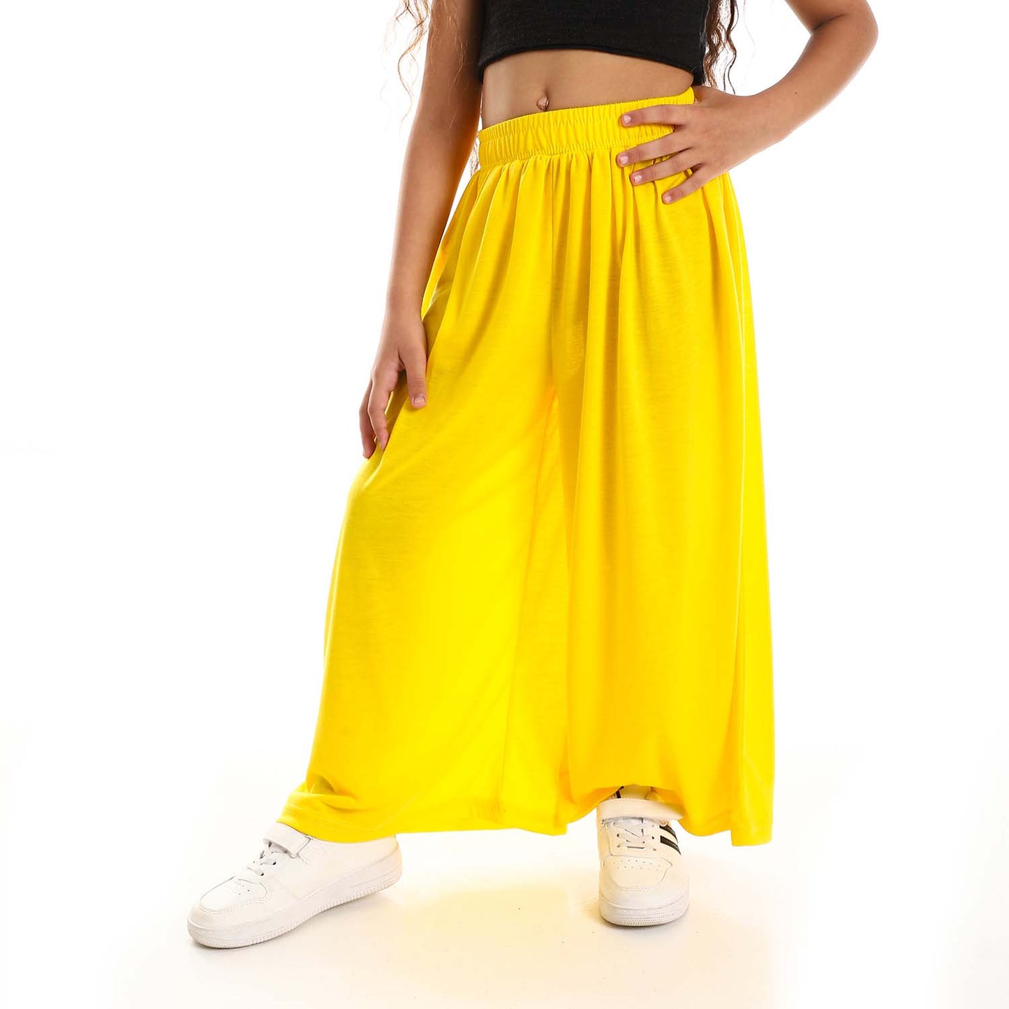 Girls Solid Wide Leg Pants
