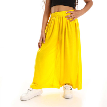 Girls Solid Wide Leg Pants