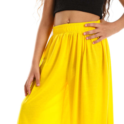 Girls Solid Wide Leg Pants