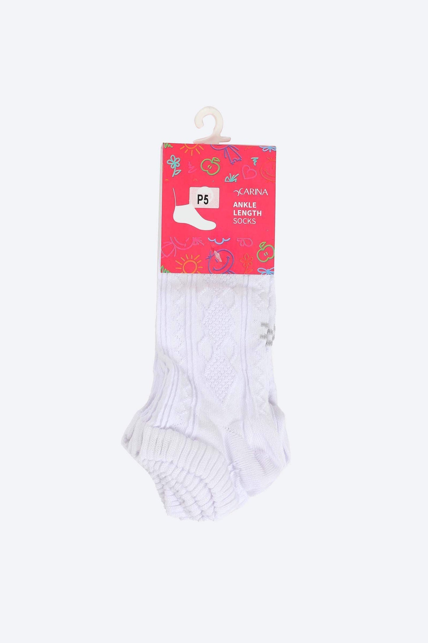 Carina Girly Ankle Length Socks - 5 Pairs