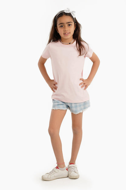 بلوزة بناتية بأكمام قصيرة