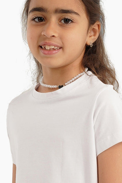 بلوزة بناتية بأكمام قصيرة