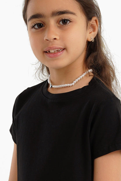 بلوزة بناتية بأكمام قصيرة