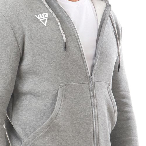 Viga Gray Cotton Zipped Hoodie