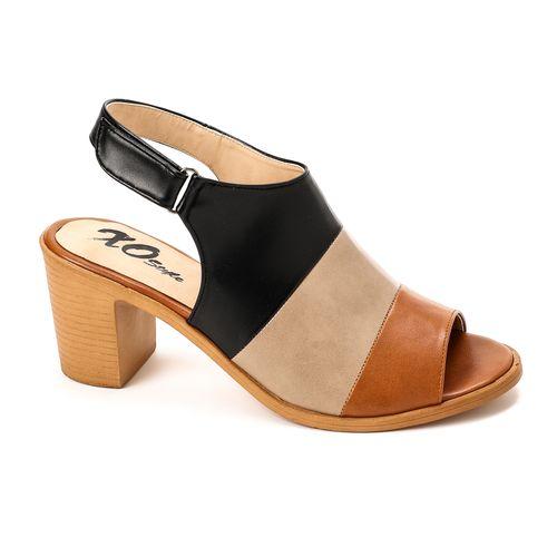 Tri-Tone Leather Sandal