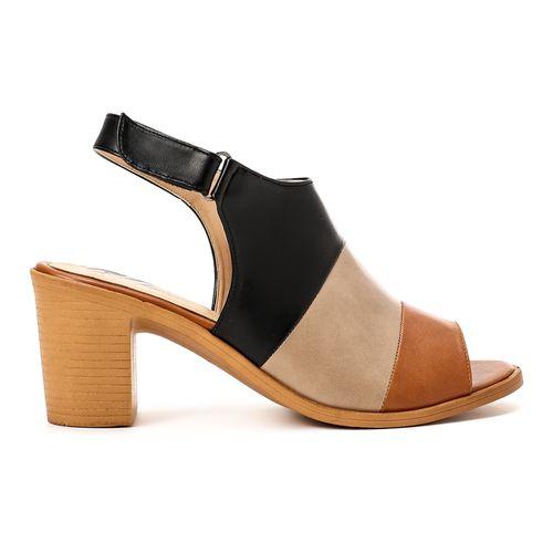 Tri-Tone Leather Sandal