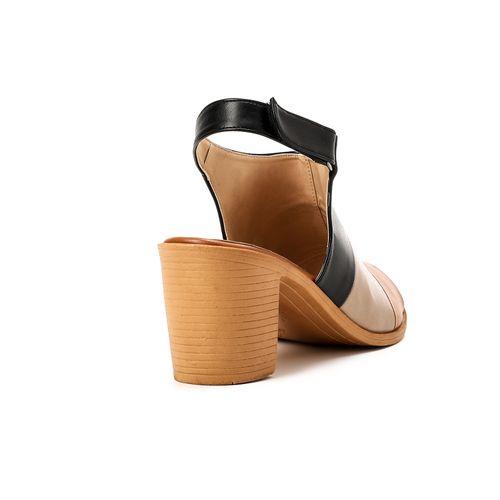 Tri-Tone Leather Sandal