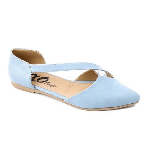 Open Sides Leather Flat Shoes