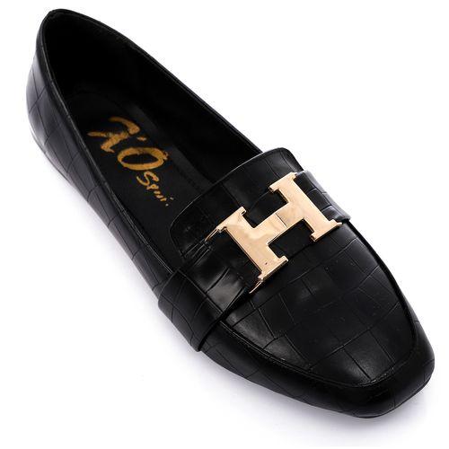 Black Upper Detailing Flat Shoes