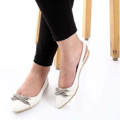 Slingback Strass Flat Shoes