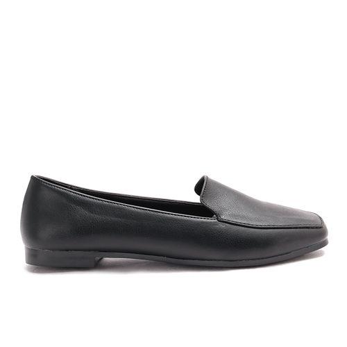 Square Toe Cap Matt Leather Moccasin