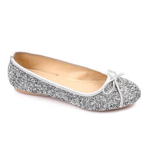 Silver Comfortable Glittery Ballerina