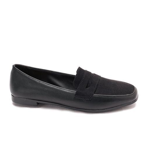 Black Suede Upper Leather Moccasin Shoes