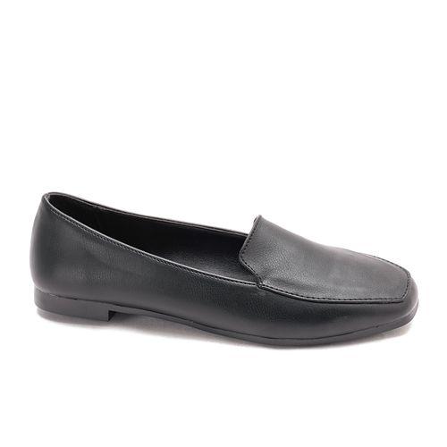 Square Toe Cap Matt Leather Moccasin