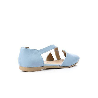 حذاء مسطح جلدي مفتوح الجانبين