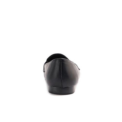 Black Leather Moccasin Shoes