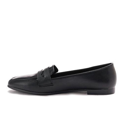 Black Leather Moccasin Shoes