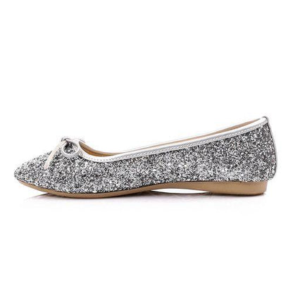 Silver Comfortable Glittery Ballerina