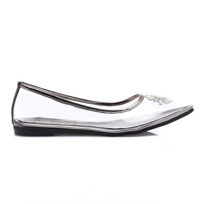 Smoky Strass Transparent Flat Shoes
