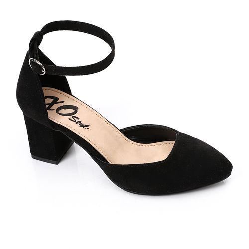 Black Suede Heeled Shoes