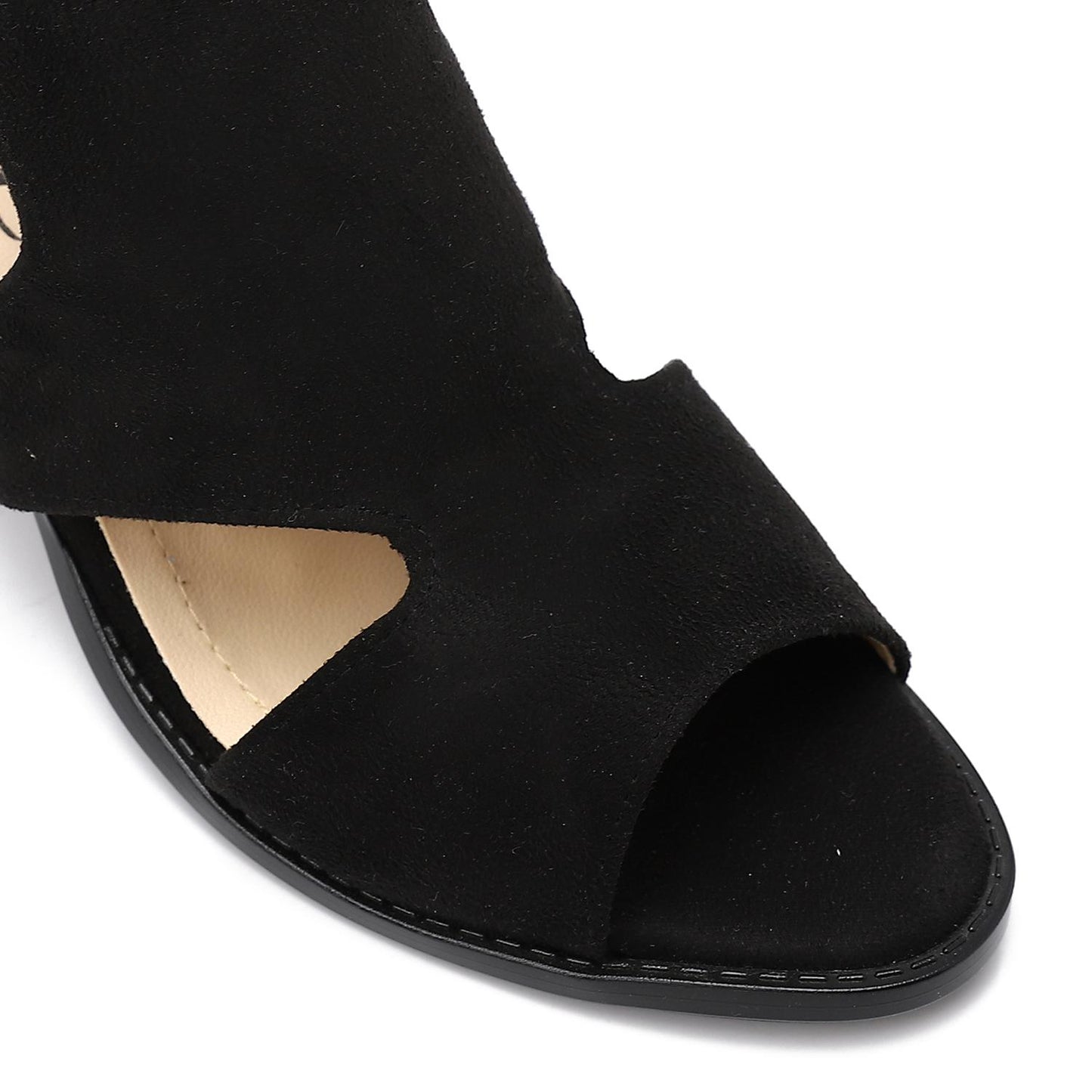 XO Style Mid Heel Sandal with Back Zipper