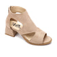 XO Style Mid Heel Sandal with Back Zipper