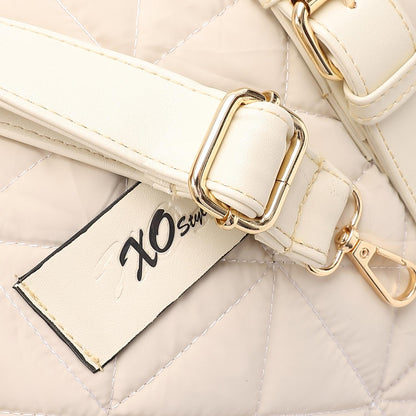 Beige Waterproof Handbag with Leather Handle