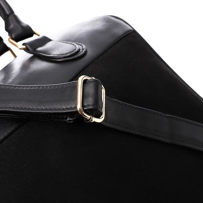 Black Suede & Leather Handbag