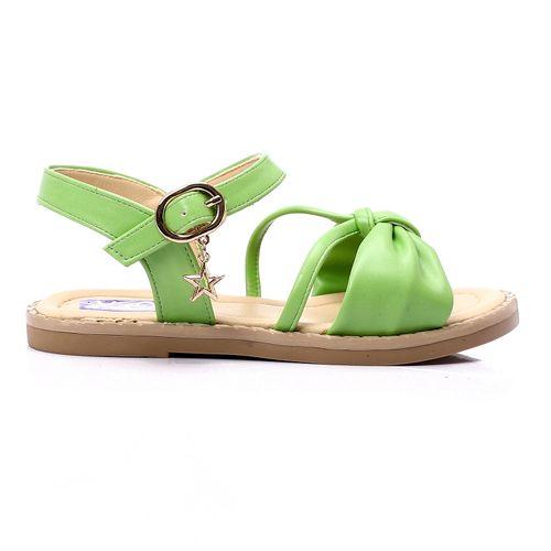 Light Green Knotted Bow Flat Sandal for Teen Girls