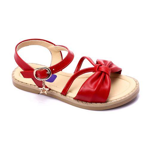 Red Knotted Bow Flat Sandal for Teen Girls